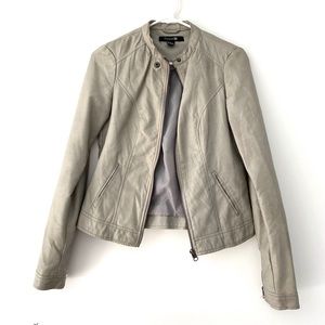 Pleather Grey Short Jacket